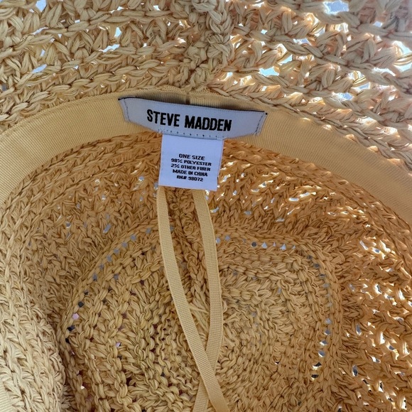 Steve Madden Woven Hat in Sunshine ☀️ Yellow main image 7
